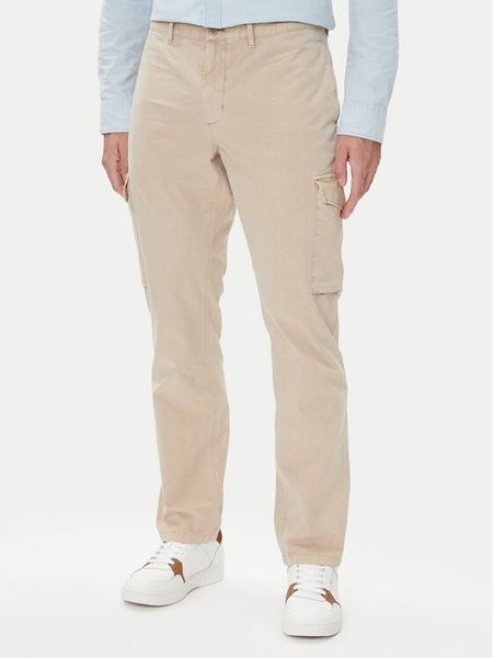 Tommy Hilfiger Spodnie materiałowe Denton MW0MW39695 Beżowy Straight Fit. Brązowe spodnie na co dzień męskie Tommy Hilfiger, bez wzorów, z bawełny. Za 289.99 zł.