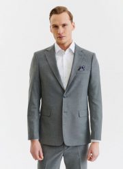 PAKO LORENTE – Szara gładka marynarka garniturowa. Szare marynarki męskie Pako Lorente, m, bez wzorów, z tkaniny. Za 399.99 zł.