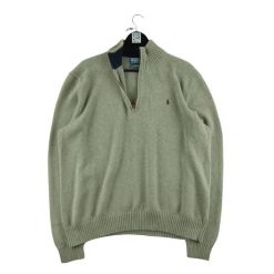 Second life - Męski sweter z kołnierzem typu trucker - Jak nowy. Szare swetry męskie Ralph Lauren, bez wzorów, sportowe, bez kołnierzyka, bez ramiączek. Za 253.76 zł.