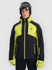 4F Kurtka narciarska membrana 8000 męska - zielona 3XL. Zielone kurtki narciarskie i snowboardowe męskie 4f, na zimę, m, bez wzorów, bez kaptura, narciarskie. Za 599.99 zł.