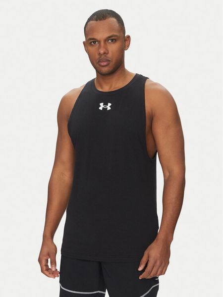 Under Armour Tank top Zone 1361901 Czarny Loose Fit. Czarne t-shirty sportowe męskie Under Armour, l, bez wzorów, z bawełny, sportowe, bez ramiączek. Za 99.99 zł.