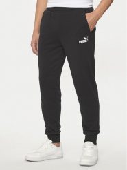 Puma Spodnie dresowe Ess Logo 586716 Czarny Regular Fit. Czarne spodnie dresowe męskie Puma, bez wzorów, z bawełny. Za 189.99 zł.