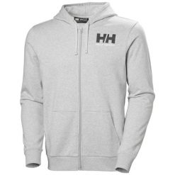 Bluza z kapturem z pełnym zamkiem błyskawicznym Helly Hansen Logo. Szare bluzy z kapturem męskie Helly Hansen, m, bez wzorów, z kapturem. Za 419.00 zł.
