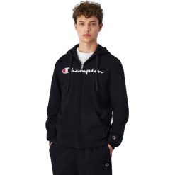 Bluza męska Champion Full Zip Hoodie. Czarne bluzy nierozpinane męskie CHAMPION, m, bez wzorów, z bawełny, bez ramiączek, z kapturem. Za 341.76 zł.