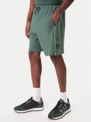 EA7 Emporio Armani Szorty sportowe 7M001501 AF12660 U7260 Zielony Regular Fit. Zielone szorty sportowe męskie EA7 Emporio Armani, bez wzorów, z syntetyku, sportowe. Za 449.99 zł.