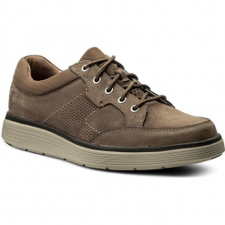 Półbuty CLARKS - Un Abode Lace 261328297 Olive Nubuck. Brązowe codzienne półbuty męskie Clarks, z materiału. W wyprzedaży za 209.00 zł.
