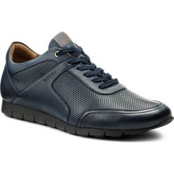 Półbuty BADURA - 3370-M Granat 1104. Niebieskie codzienne półbuty męskie Badura, z materiału, eleganckie. W wyprzedaży za 229.00 zł.