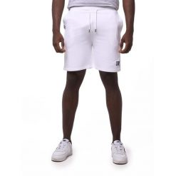 Bluza z bawełna z kieszenie na siłownia na czas wolny. Białe szorty sportowe męskie LEONE 1947 APPAREL, bez wzorów, z bawełny, sportowe. W wyprzedaży za 95.23 zł.