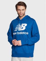 New Balance Bluza Essentials Stacked Logo MT03558 Niebieski Relaxed Fit. Niebieskie bluzy nierozpinane męskie New Balance, m, bez wzorów, z syntetyku, bez ramiączek, bez kaptura. Za 139.99 zł.