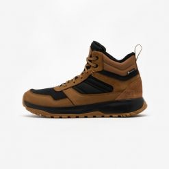 Buty turystyczne męskie Quechua NH500 skóra. Brązowe buty trekkingowe męskie QUECHUA, na zimę, bez wzorów, ze skóry, sportowe, bez obcasa, bez zapięcia. Za 269.99 zł.