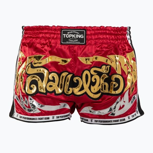 Spodenki treningowe Top King Retro Muaythai. Czerwone szorty sportowe męskie TOP KING, bez wzorów, retro. Za 199.99 zł.