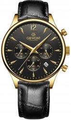 Zegarek Giewont Zegarek Męski Chronograph Sapphire Czarno Złoty GW6310-A4. Czarne zegarki męskie Giewont, złote. Za 213.53 zł.