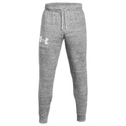 Spodnie Under Armour UA Rival Terry, Mężczyźni. Białe długie spodnie sportowe męskie Under Armour, bez wzorów, z bawełny, do piłki nożnej. Za 316.00 zł.