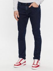 Guess Jeansy M4RA27 D58P1 Granatowy Super Skinny Fit. Niebieskie jeansy męskie Guess, z aplikacjami, z bawełny. Za 299.99 zł.