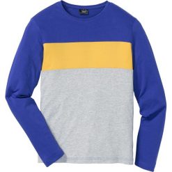 Shirt z długim rękawem Regular Fit bonprix jasnoszary melanż - niebiesko-żółty. Koszulki męskie z długim rękawem marki bonprix. Za 34.99 zł.
