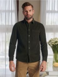 Koszula - zielony. Zielone koszule męskie Sinsay, l, bez wzorów, z bawełny, bez kołnierzyka, bez ramiączek. Za 69.99 zł.