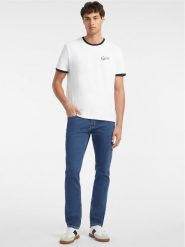 Guess Jeans Jeansy M4YA1C D5DM2 Granatowy Slim Fit. Niebieskie jeansy męskie Guess Jeans, z aplikacjami, z bawełny. Za 389.00 zł.