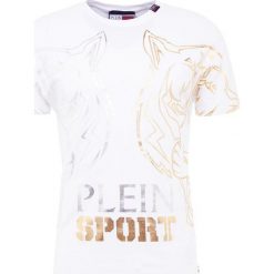 Plein Sport ROUND NECK Tshirt z nadrukiem white. Białe t-shirty męskie Plein Sport, z nadrukiem, z bawełny, sportowe. Za 789.00 zł.