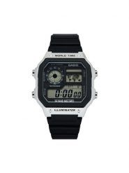Casio Zegarek AE-1200WH-1CVEF Czarny. Czarne, cyfrowe zegarki męskie Casio. Za 242.99 zł.
