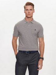 Polo Ralph Lauren Polo 710548797011 Szary Slim Fit. Szare koszulki polo męskie Polo Ralph Lauren, m, bez wzorów, z bawełny, bez kołnierzyka, bez ramiączek. Za 359.99 zł.