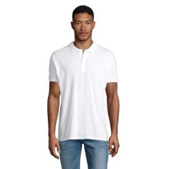 Męska Koszulka Polo Planet. Białe koszulki polo męskie SOL'S, m, bez wzorów, sportowe, bez kołnierzyka, bez ramiączek. Za 64.99 zł.