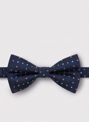 Granatowa mucha w mikrowzór P23SF-MX-002-G-0. Białe krawaty i muchy męskie Pako Lorente, bez wzorów, eleganckie. Za 9.99 zł.