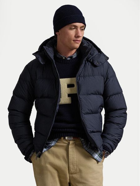 Polo Ralph Lauren Kurtka puchowa 710955875001 Granatowy Regular Fit. Niebieskie kurtki męskie Polo Ralph Lauren, m, bez wzorów, z puchu, bez ramiączek, bez kaptura. Za 1,669.00 zł.