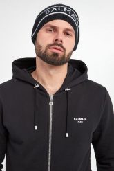 Czapka męska kaszmirowa BALMAIN. Czapki męskie Balmain, bez wzorów, z kaszmiru. W wyprzedaży za 987.35 zł.