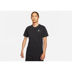 Koszulka sportowa męska Nike Air Jordan Jumpman Crew. Czarne t-shirty sportowe męskie Nike, m, bez wzorów, sportowe, bez ramiączek. Za 215.00 zł.