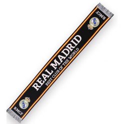 Szalik Realu Madryt - licencjonowany 140 cm x 20 cm. Czarne szaliki męskie Real Madrid, bez wzorów, sportowe. Za 89.00 zł.