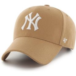 Czapka z daszkiem - New York Yankees Czapka regulowana. Brązowe czapki męskie 47 Brand, bez wzorów, sportowe. Za 173.50 zł.