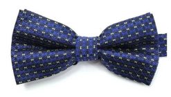 Granatowa Mucha w Drobny Wzór, Męska. Niebieskie krawaty i muchy męskie Vernon, bez wzorów, eleganckie. Za 29.00 zł.