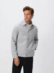 Kurtka koszulowa - jasnoszary. Szare kurtki męskie Reserved, l, bez wzorów, z tkaniny, bez ramiączek, bez kaptura. W wyprzedaży za 139.99 zł.
