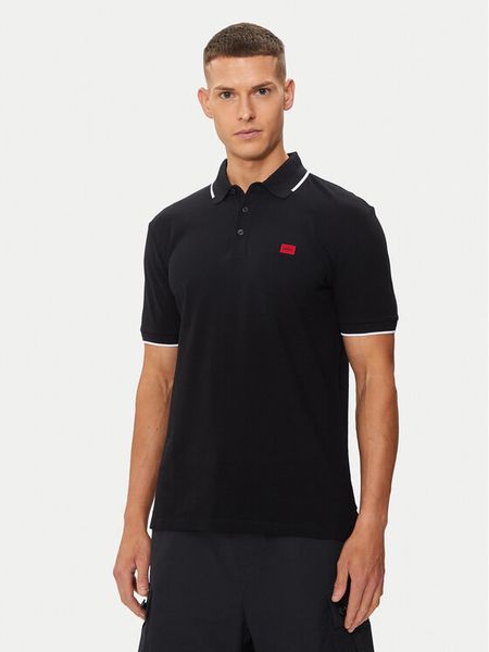 Hugo Polo Deresino232 50490775 Czarny Slim Fit. Czarne koszulki polo męskie Hugo, m, bez wzorów, z bawełny, bez kołnierzyka, bez ramiączek. Za 269.99 zł.
