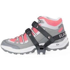 Mini raczki turystyczne Rapeks Pro (38-48 EU). Czarne buty zimowe męskie RAPEKS, bez wzorów, sportowe, bez obcasa, bez zapięcia. W wyprzedaży za 69.90 zł.