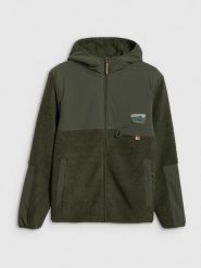 4F Polar sherpa regular z kapturem męski - khaki S. Brązowe bluzy z polaru męskie 4f, m, bez wzorów, z materiału, klasyczne, bez ramiączek, z kapturem. Za 269.99 zł.