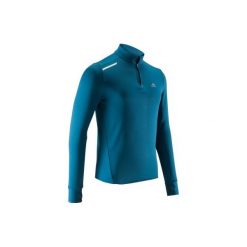 Bluza do biegania RUN WARM męska. Białe bluzy nierozpinane męskie KALENJI, z materiału, z długim rękawem. Za 34.99 zł.