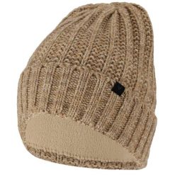 Gruba dzianinowa czapka narciarska dla mężczyzn - struktura kablowa. Brązowe czapki męskie HEAT KEEPER, bez wzorów, z dzianiny, eleganckie. W wyprzedaży za 125.15 zł.