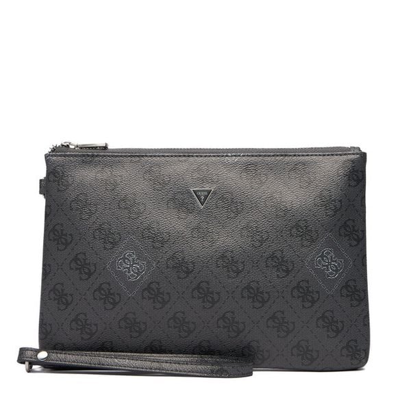 Saszetka Guess. Szare saszetki męskie Guess, z aplikacjami, małe. Za 139.99 zł.