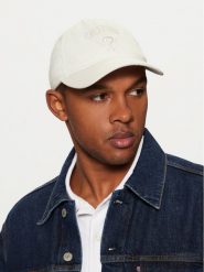 Guess Czapka z daszkiem M5RZ11 WO07T Biały. Białe czapki męskie Guess, z aplikacjami, z bawełny. Za 89.99 zł.