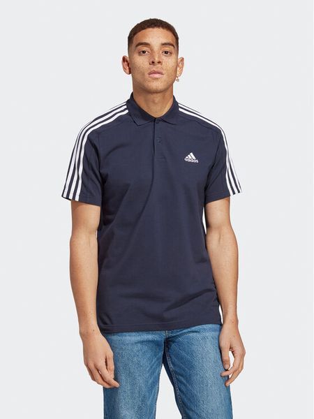 Adidas Polo Essentials IC9311 Granatowy Regular Fit. Niebieskie koszulki polo męskie ADIDAS, m, bez wzorów, z bawełny, bez kołnierzyka, bez ramiączek. Za 109.99 zł.