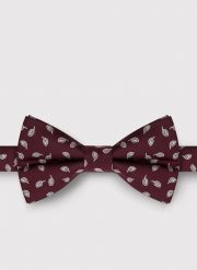 PAKO LORENTE – Bordowa mucha męska we wzorki. Czerwone krawaty i muchy męskie Pako Lorente, bez wzorów, z poliesteru, eleganckie. Za 39.99 zł.