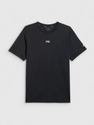 4F T-shirt regular z nadrukiem męski 4F x Robert Lewandowski - czarna XXL. Czarne t-shirty sportowe męskie 4f, l, bez wzorów, z bawełny, sportowe, bez ramiączek. Za 99.99 zł.