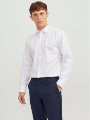 Jack & Jones Koszula 12187222 Biały Slim Fit. Białe koszule męskie Jack & Jones, m, bez wzorów, z bawełny, bez kołnierzyka, bez ramiączek. Za 99.99 zł.