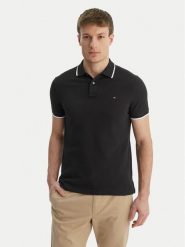 Tommy Hilfiger Polo Pique MW0MW42748 Czarny Regular Fit. Czarne koszulki polo męskie Tommy Hilfiger, m, bez wzorów, z bawełny, bez kołnierzyka, bez ramiączek. Za 369.99 zł.