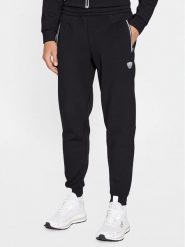 EA7 Emporio Armani Spodnie dresowe 8NPP63 PJ4EZ 1200 Czarny Regular Fit. Czarne spodnie dresowe męskie EA7 Emporio Armani, bez wzorów, z dresówki. Za 399.99 zł.