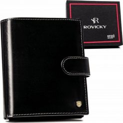 Rovicky Duży, skórzany portfel męski z systemem RFID - NoSize. Portfele męskie ROVICKY, bez wzorów. Za 202.86 zł.