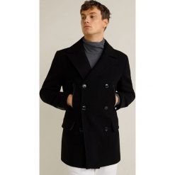 Mango Man - Płaszcz Dustin. Czarne płaszcze męskie Mango Man, z aplikacjami, z bawełny, klasyczne. Za 549.90 zł.