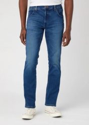 WRANGLER MĘSKIE SPODNIE JEANSOWE WRANGLER GREENSBORO VERVE 112341412. Jeansy męskie Wrangler, bez wzorów, z jeansu. Za 199.99 zł.
