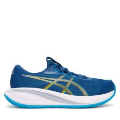 Buty do biegania Asics. Niebieskie buty do biegania męskie Asics, bez wzorów, bez zapięcia, do biegania. Za 719.99 zł.